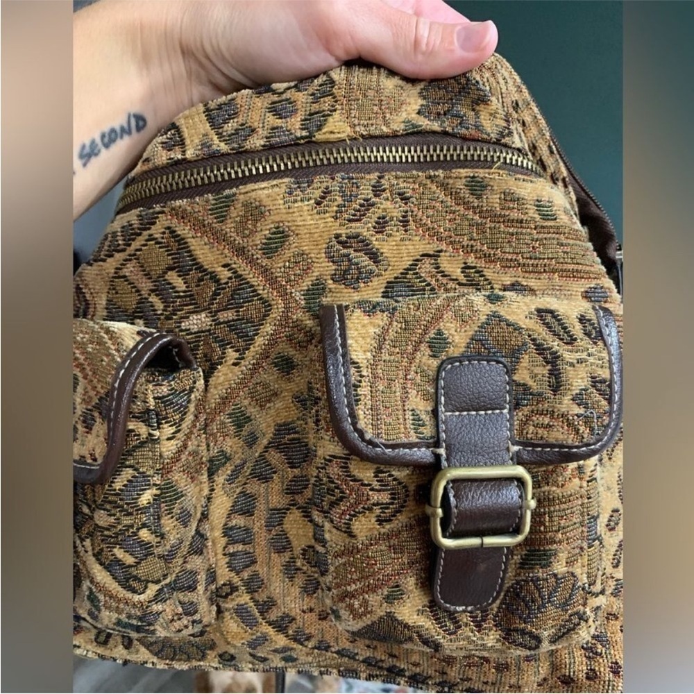 VTG Rossetti Boho Crossbody Satchel Bag Suede Medium Matching Coin Purse Brown L - Picture 14 of 14